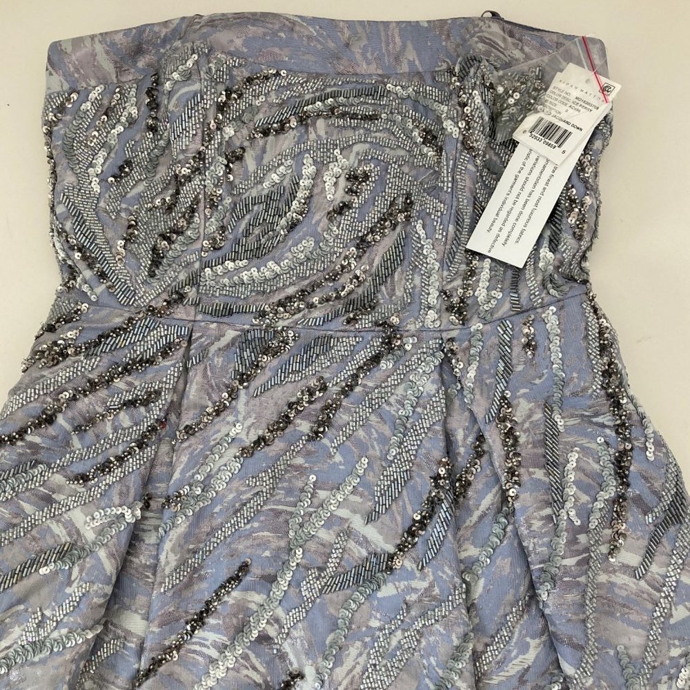 AIDAN MATTOX JACQUARD STRAPLESS FORMAL DRESS - Picture 9 of 14